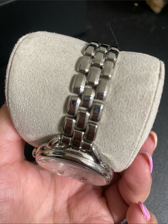 Marc Jacobs Silver Mother-of-Pearl Dial Crystal Marker Watch